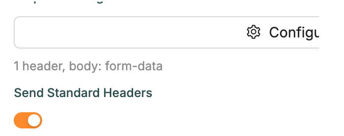 A custom API-key header configured for an external service